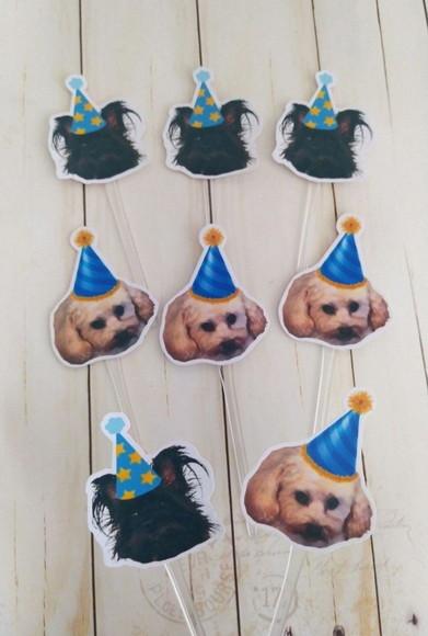 Topper para Docinhos Pet com Foto e Chapeuzinho