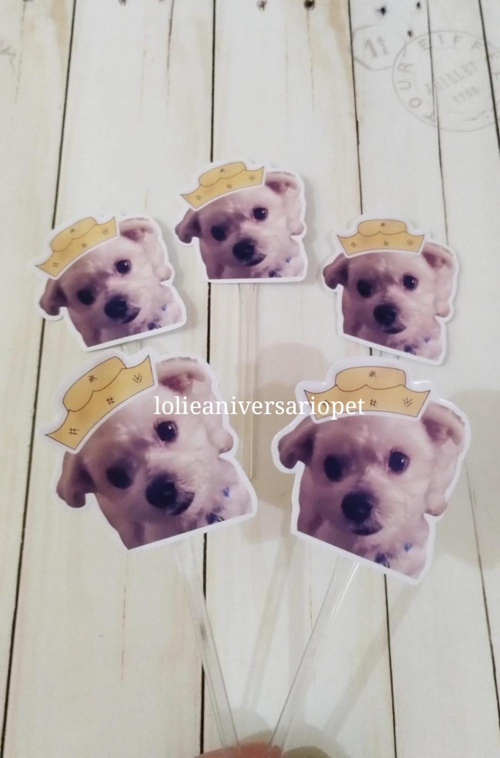Topper para Docinhos Festa Junina Cachorro com Chapeuzinho