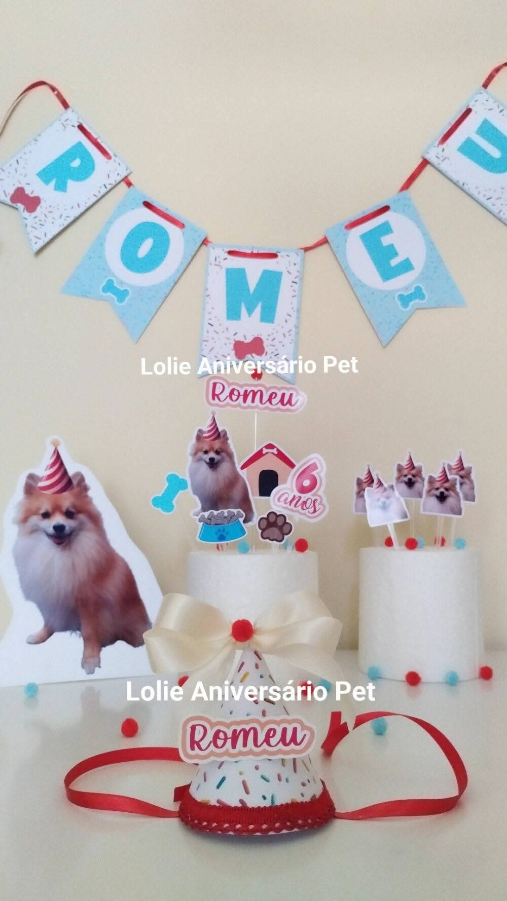 Kit Festa Aniversário Pet Aniversário Cachorro Confeitaria colo