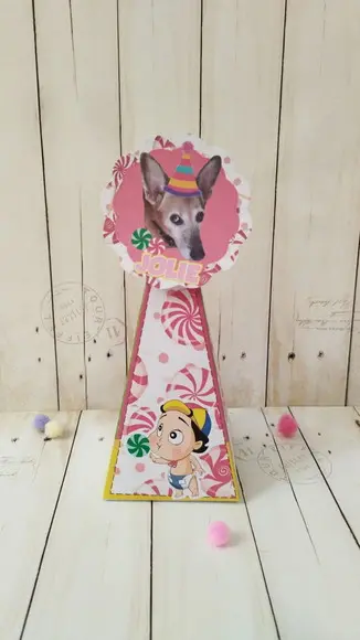 Caixa Pirâmide Aniversário Cachorro Tesouro da Mamãe