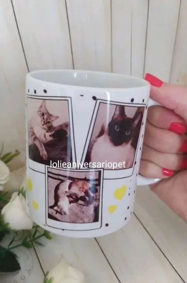 Caneca de Porcelana Mãe de Gato/ Mãe de Pet/dia das Mães Pet