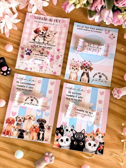 Card Balinha para Lembrancinha Mãe de Pet - Dia das Mães