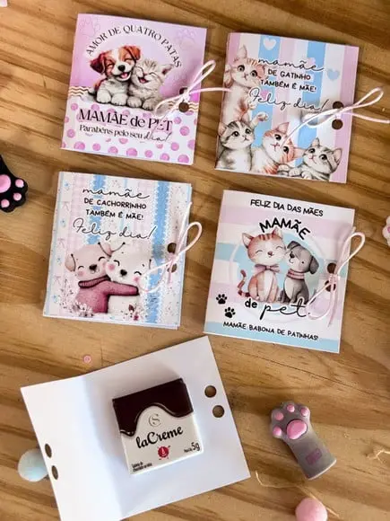 Card Dobrável para Lembrancinha Mãe de Pet - Dia das Mães