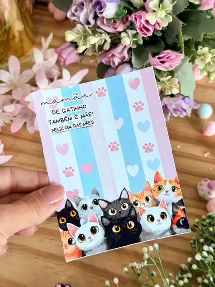 Card/cartão para Lembrancinha Mãe de Pet - Dia das Mães