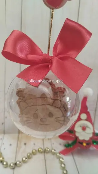 Esfera Bolinha de Natal para Petiscos Cachorro e Gato
