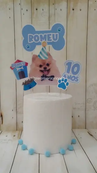 Kit Bandeirola, Topper e Chapeuzinho Aniversário Cachorro