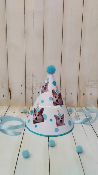 Kit Bandeirola, Topper e Chapeuzinho Aniversário Cachorro