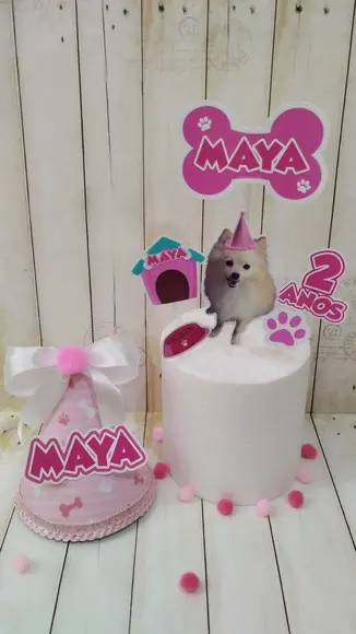 Kit Chapeuzinho e Topper para Bolo Aniversário Cachorro
