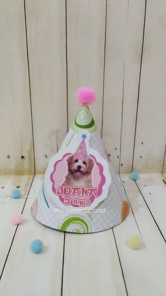 Kit Chapeuzinho e Topper para Bolo Aniversário Cachorro
