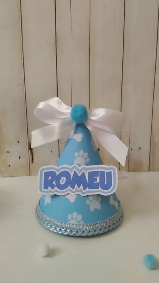 Kit Chapeuzinho e Topper para Bolo Aniversário Cachorro