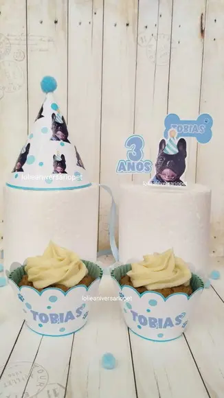 Kit Cupcake e Chapeuzinho Aniversário Cachorro