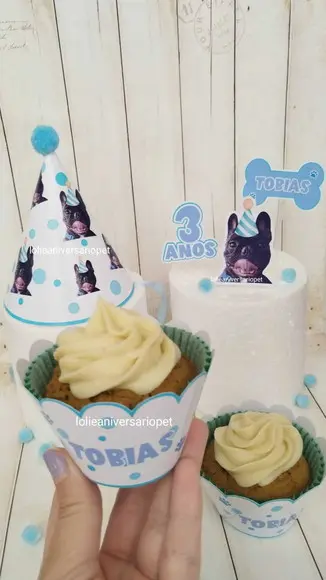 Kit Cupcake e Chapeuzinho Aniversário Cachorro