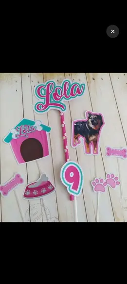 Kit Festa Aniversário Cachorro Topper Bolo e Display