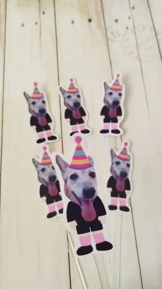 Kit Topper de Bolo Aniversário Cachorro Tesouro da Mamãe