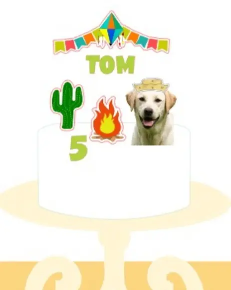 Kit Topper de Bolo Festa Junina/ Fazendinha Aniversário Pet