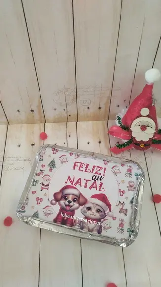 Marmitinha para Lembrancinha Natal Pet Cachorro e Gato