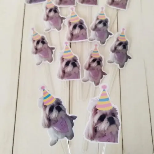 Topper para Bolo e Docinhos Cachorro Lua