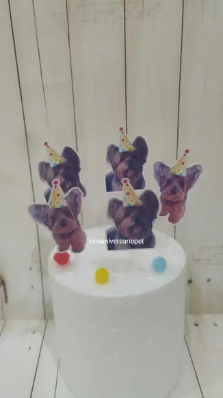 Topper para Docinhos Cachorro com Foto