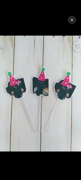 Topper para Docinhos Pet Cachorro com Foto e Chapeuzinho