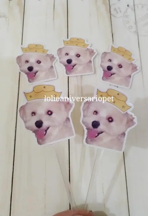 Topper para Docinhos Festa Junina Cachorro com Chapeuzinho