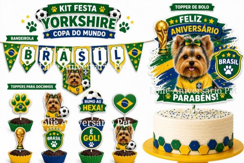 Kit Festa Aniversário Pet Copa do Mundo