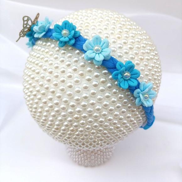 Faixa Bebê Recém Nascido Yasmin com Flores Azul