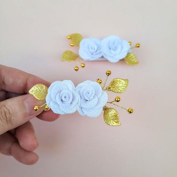 Parzinho de Presilhas Maria Helena com Flores