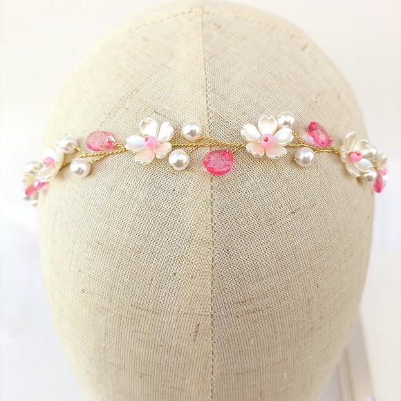 Tiara Bebê Infantil Heloísa Aramada com Florzinhas Peroladas