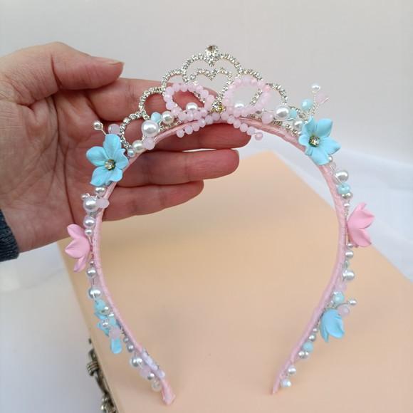 Tiara Coroa com Cristais e Flores
