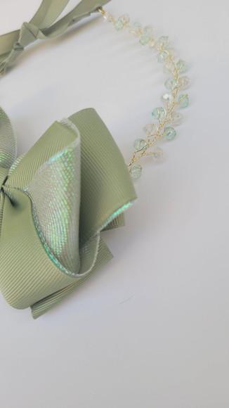 Tiara Infantil Alice Aramada com Laço Verde