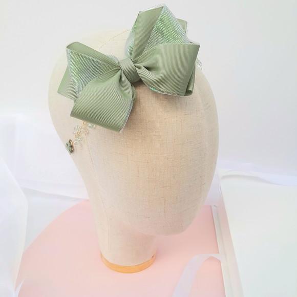 Tiara Infantil Alice Aramada com Laço Verde