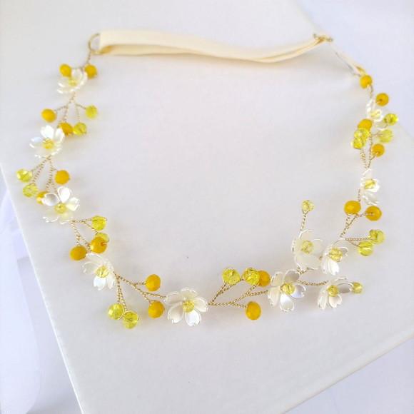 Tiara Infantil Alicia Aramada com Florzinhas Peroladas