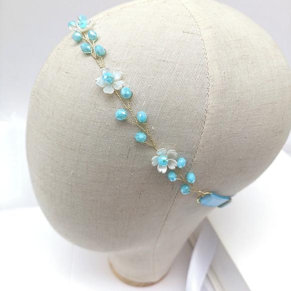 Tiara Infantil Ayla Aramada com Cristais Azul