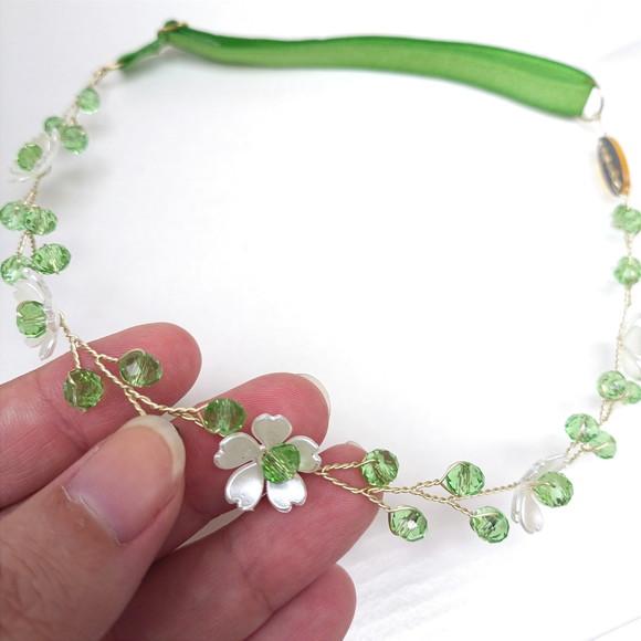 Tiara Infantil Ayla Aramada com Cristais Verde