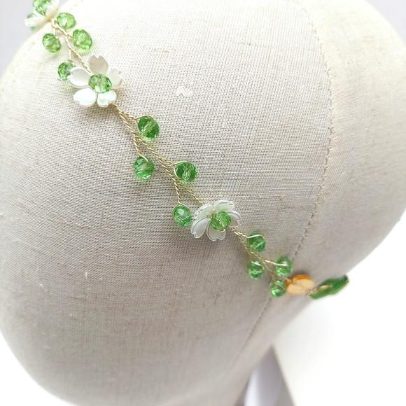 Tiara Infantil Ayla Aramada com Cristais Verde