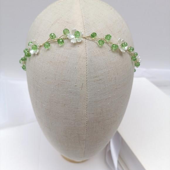Tiara Infantil Ayla Aramada com Cristais Verde