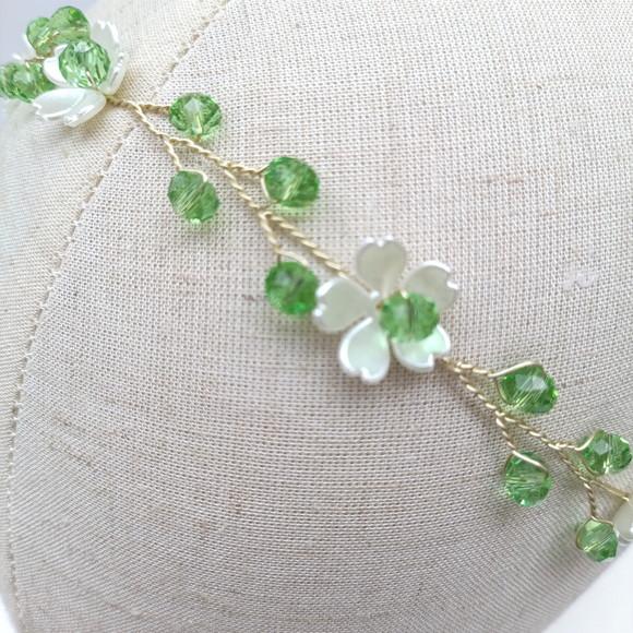 Tiara Infantil Ayla Aramada com Cristais Verde