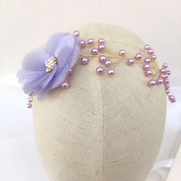Tiara Infantil Bella com Pérolas e Flor