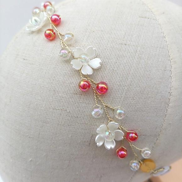 Tiara Infantil Marina Aramada com Pérolas e Flor