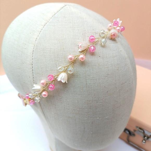 Tiara Infantil Maya Aramada com Pérolas Rosa