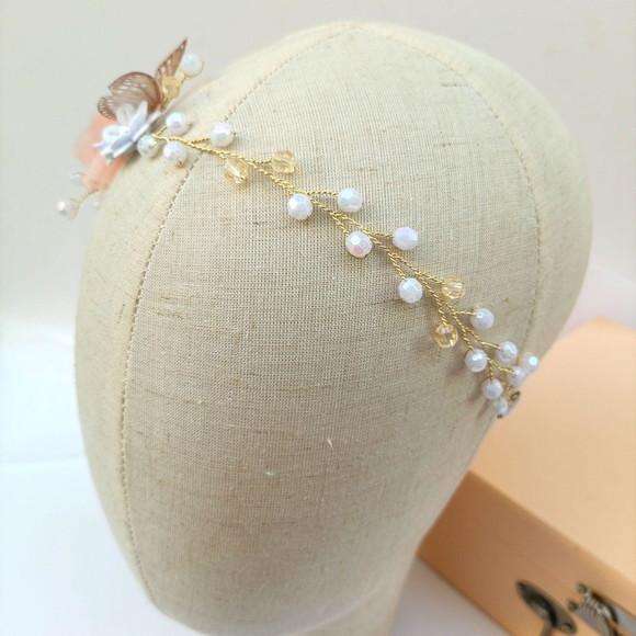 Tiara Infantil Nicole Aramada com Flores e Borboleta