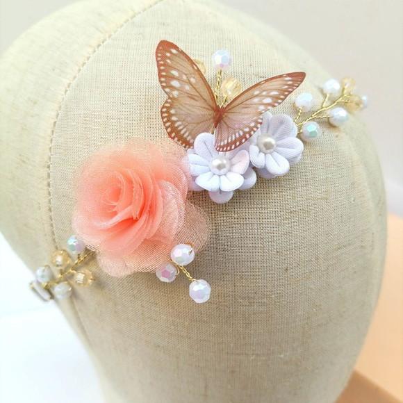 Tiara Infantil Nicole Aramada com Flores e Borboleta