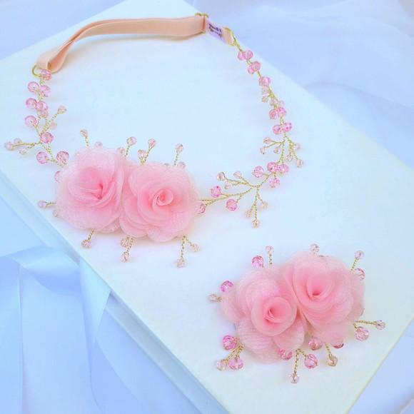 Tiara Infantil Sofia Aramada com Flores Rosa