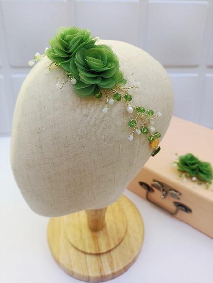 Tiara Infantil Sofia com Flores Verde
