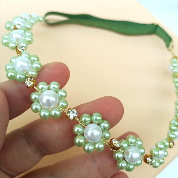 Tiara Infantil Stella com Pérolas Verde