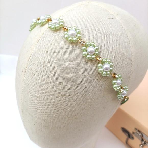 Tiara Infantil Stella com Pérolas Verde