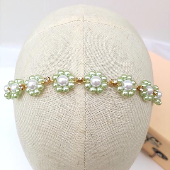 Tiara Infantil Stella com Pérolas Verde
