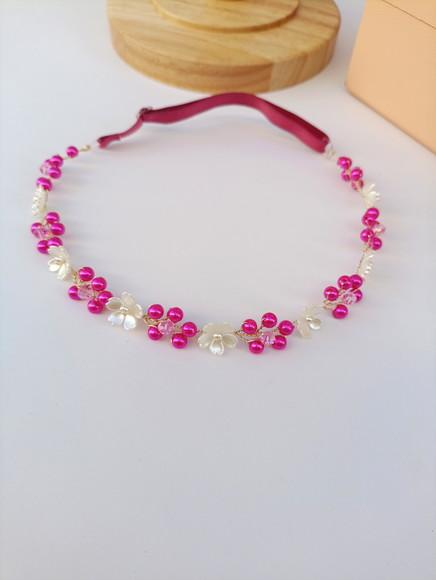Tiara Infantil Vitoria Fúcsia