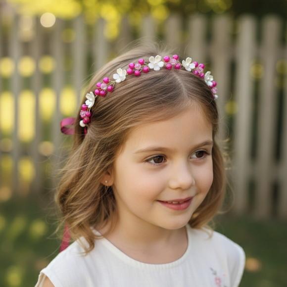 Tiara Infantil Vitoria Fúcsia