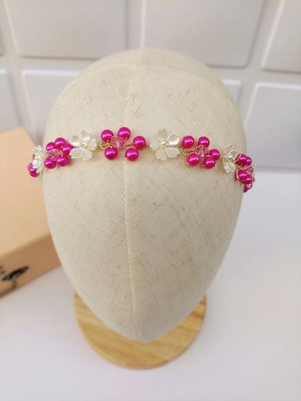 Tiara Infantil Vitoria Fúcsia